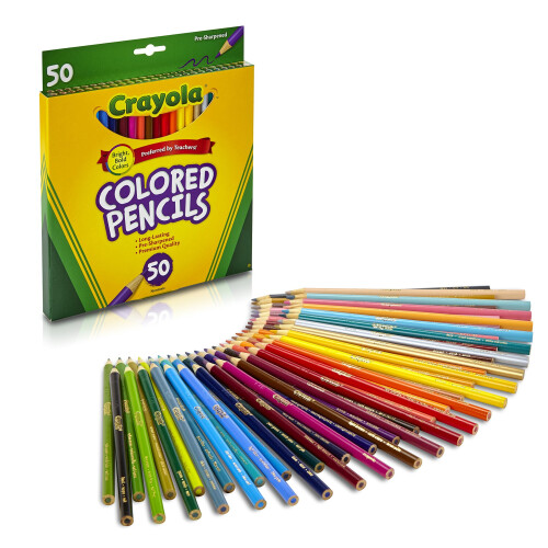 Crayola Crayola Colored Pencils Art Tools 50 Count Art Projects Adult Coloring 1