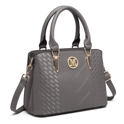 Miss Lulu (Grey) Women's Zip Top Multiway Bag