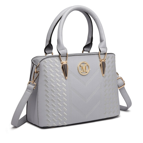 Miss Lulu (Light Grey) Women's Zip Top Multiway Bag