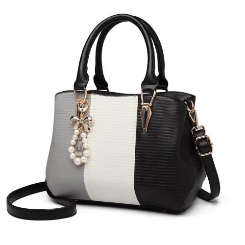 Miss Lulu (Black) Miss Lulu Women's Striped Colour Block Bag 2