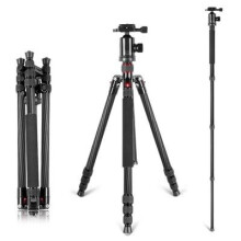Neewer Carbon Fiber 66 inches/168 centimeters Camera Tripod Monopod with 360 Degree Ball Head,1/4 inch Quick Shoe Plate,Bag
