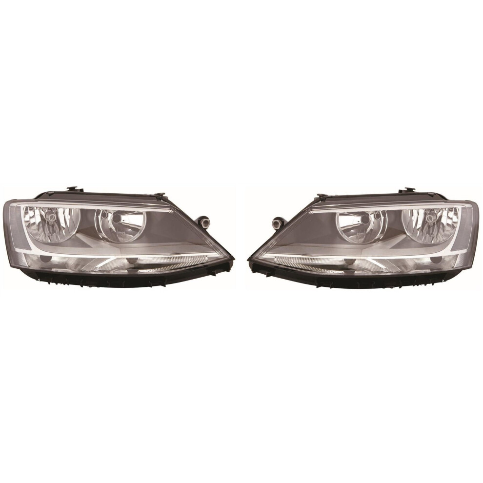 Vw Jetta Mk2 Saloon 5/2011-9/2014 Headlights Headlamps 1 Pair O/S & N/S Black 5057795041508