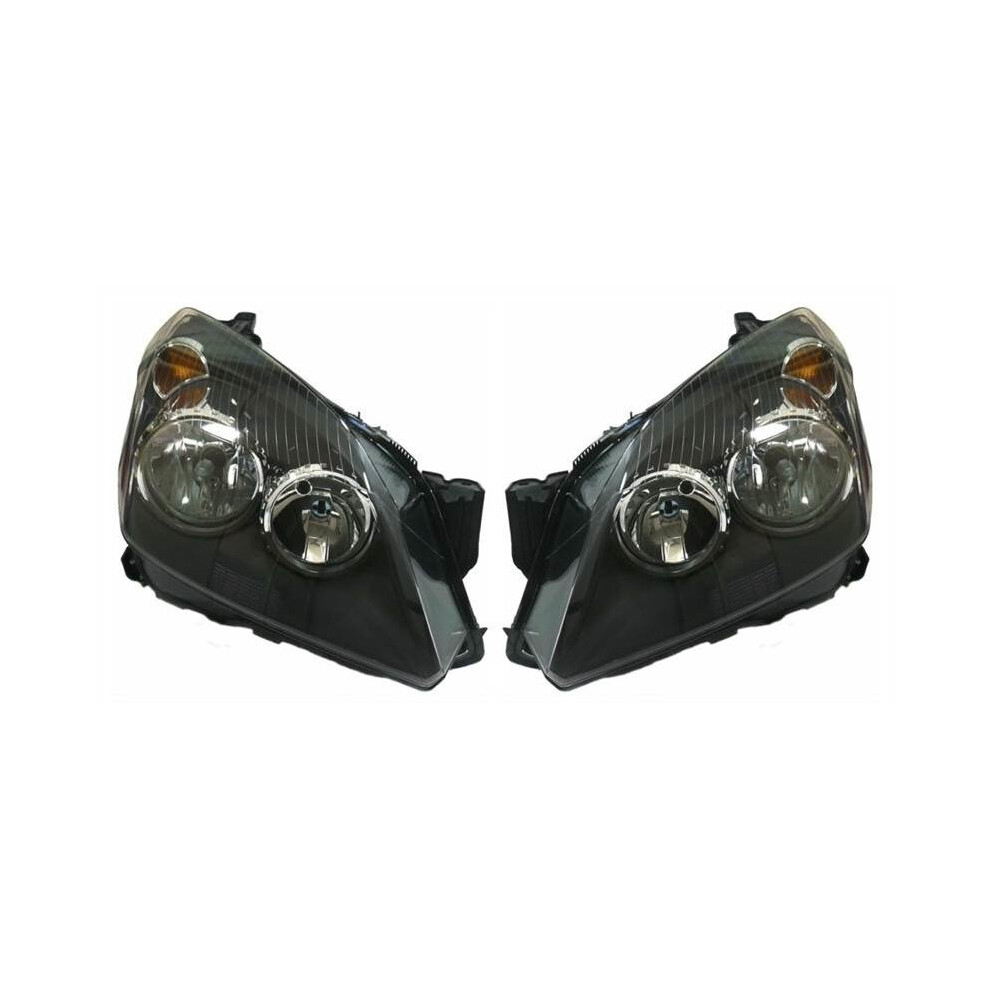 Vauxhall Astra H Mk5 Convertible 2004-6/2007 Headlights Headlamps 1 Pair Black 5057795028745