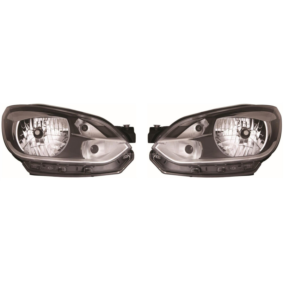 VW Up Hatchback 2012-12/2016 Chrome Surround Headlights Headlamps Pair O/S & N/S