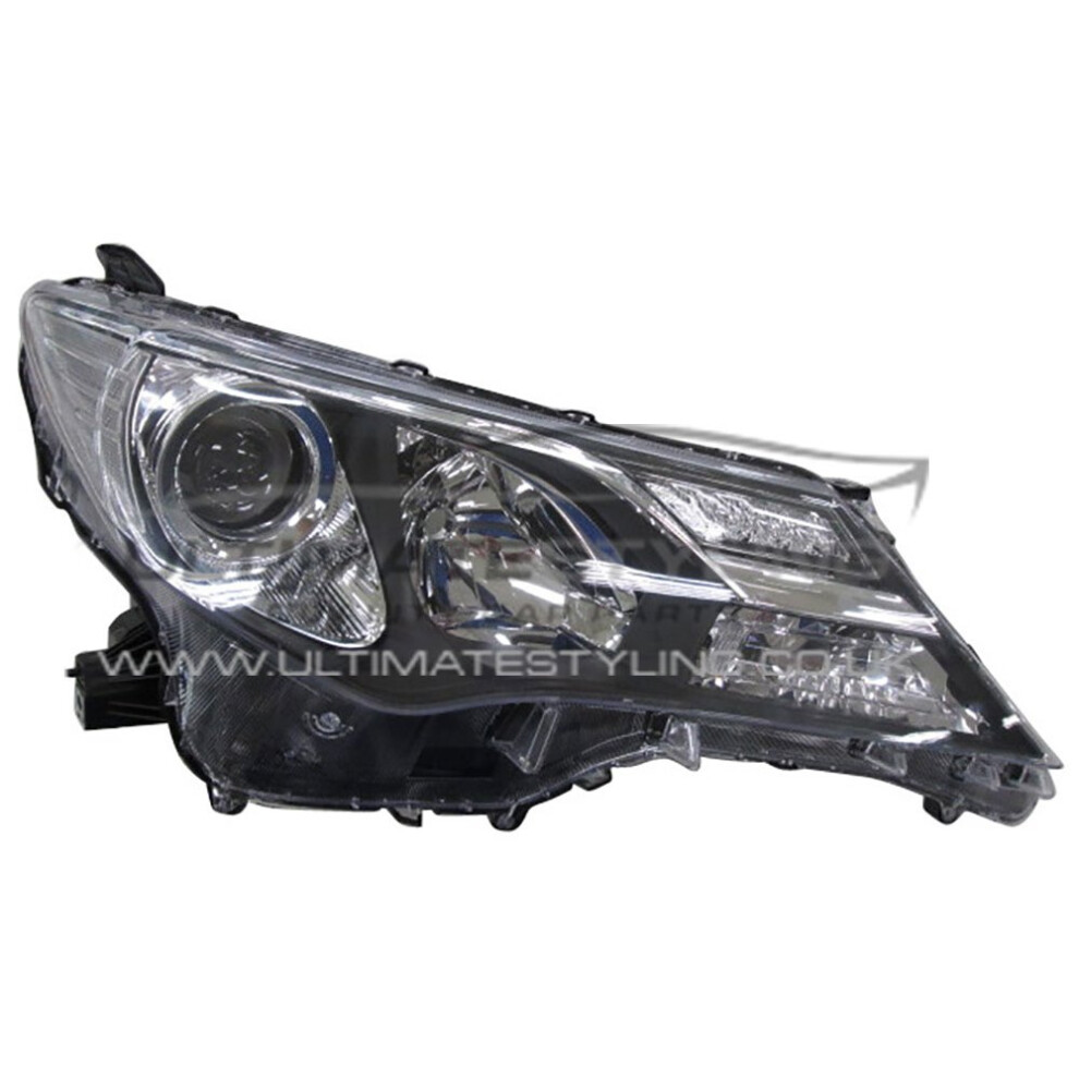 Toyota RAV-4 Mk4 1/2013-2/2016 Black Headlight Headlamp LED DRL Drivers Side O/S