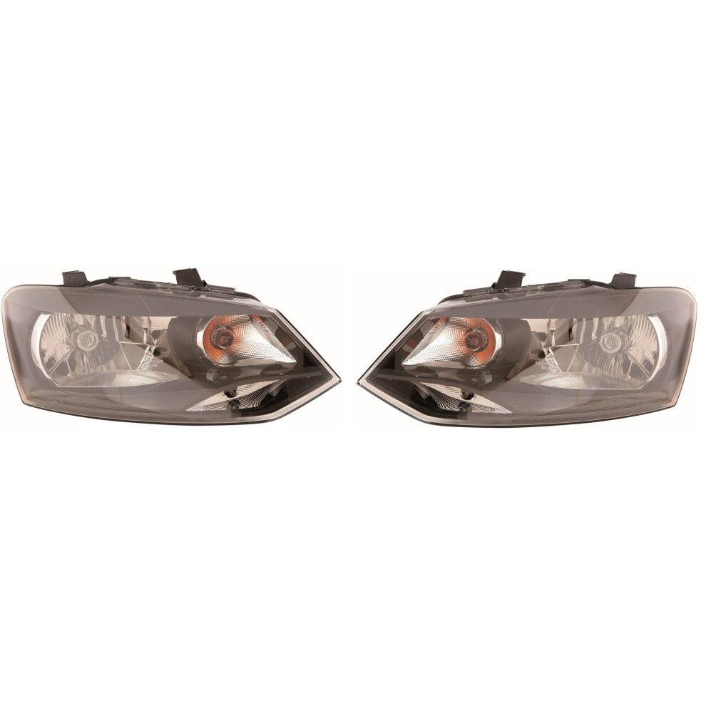 Vw Polo Mk5 6R Hatchback 10/2009-7/2014 H4 Bulb Headlights Lamps Pair O/S & N/S 5057795041539