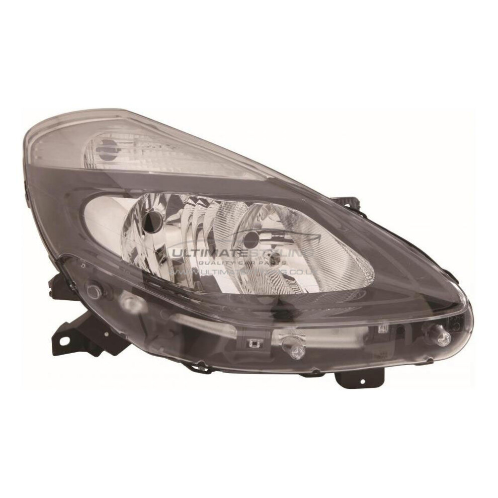Renault Clio Mk3 Hatchback 5/2009-4/2013 Headlight Headlamp Drivers Side Black 5057795036597