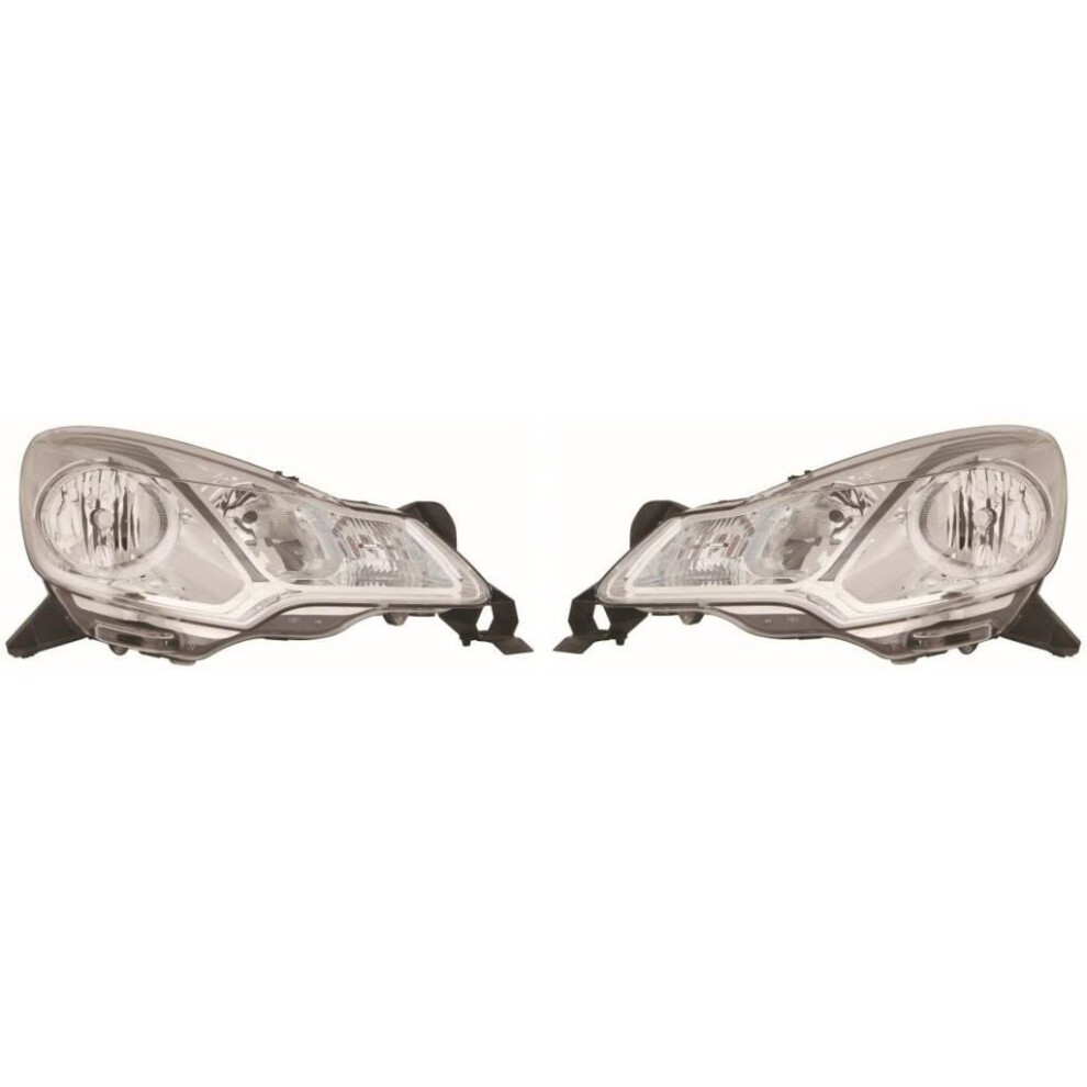 Citroen Ds3 A55 Hatchback 2009-4/2012 Headlights Headlamps 1 Pair O/S & N/S 5057795039192