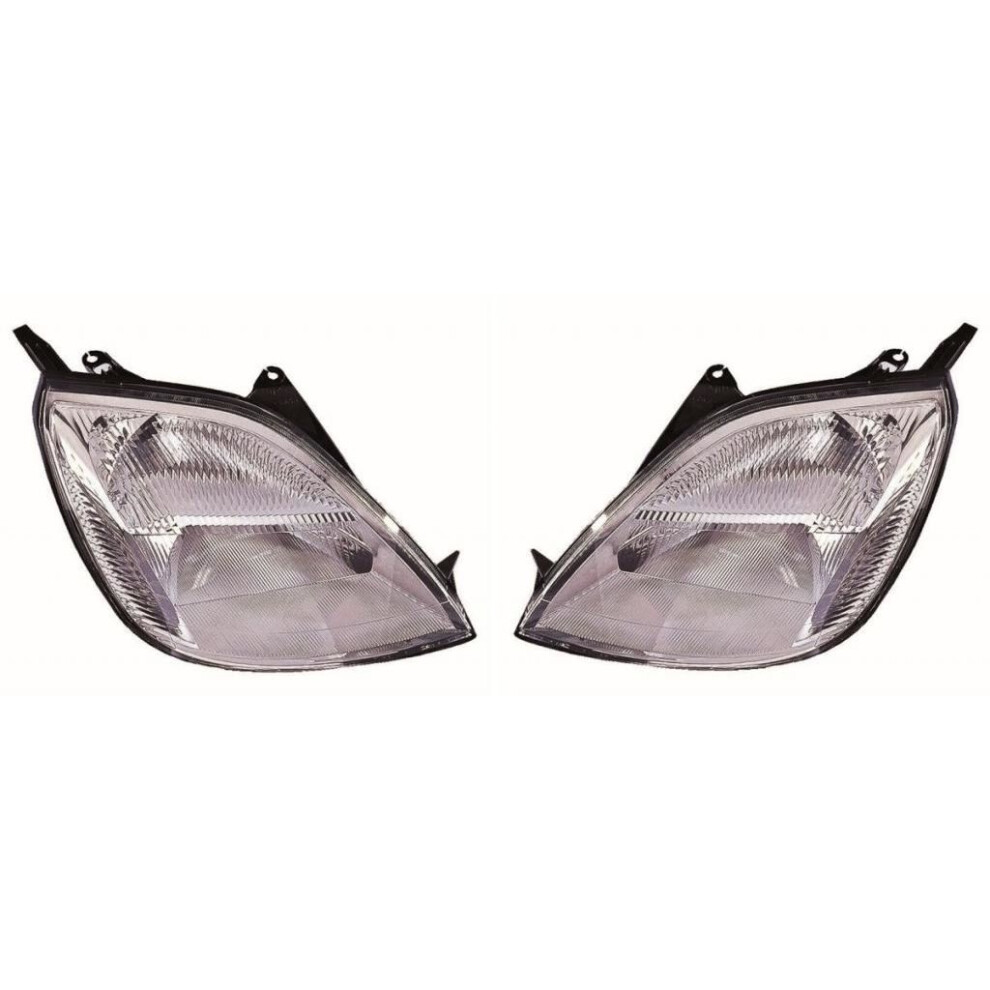 Ford Fiesta Mk6 Hatchback 2002-2005 Chrome Headlights Headlamps 1 Pair O/S & N/S 5057795026550
