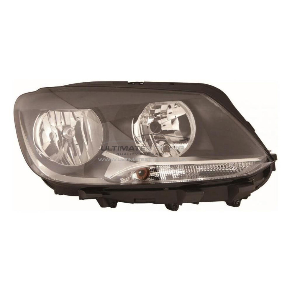 Vw Touran Mk2 9/2010-2015 Twin Reflector Headlight Lamp Drivers Side O/S Black 5057795041683