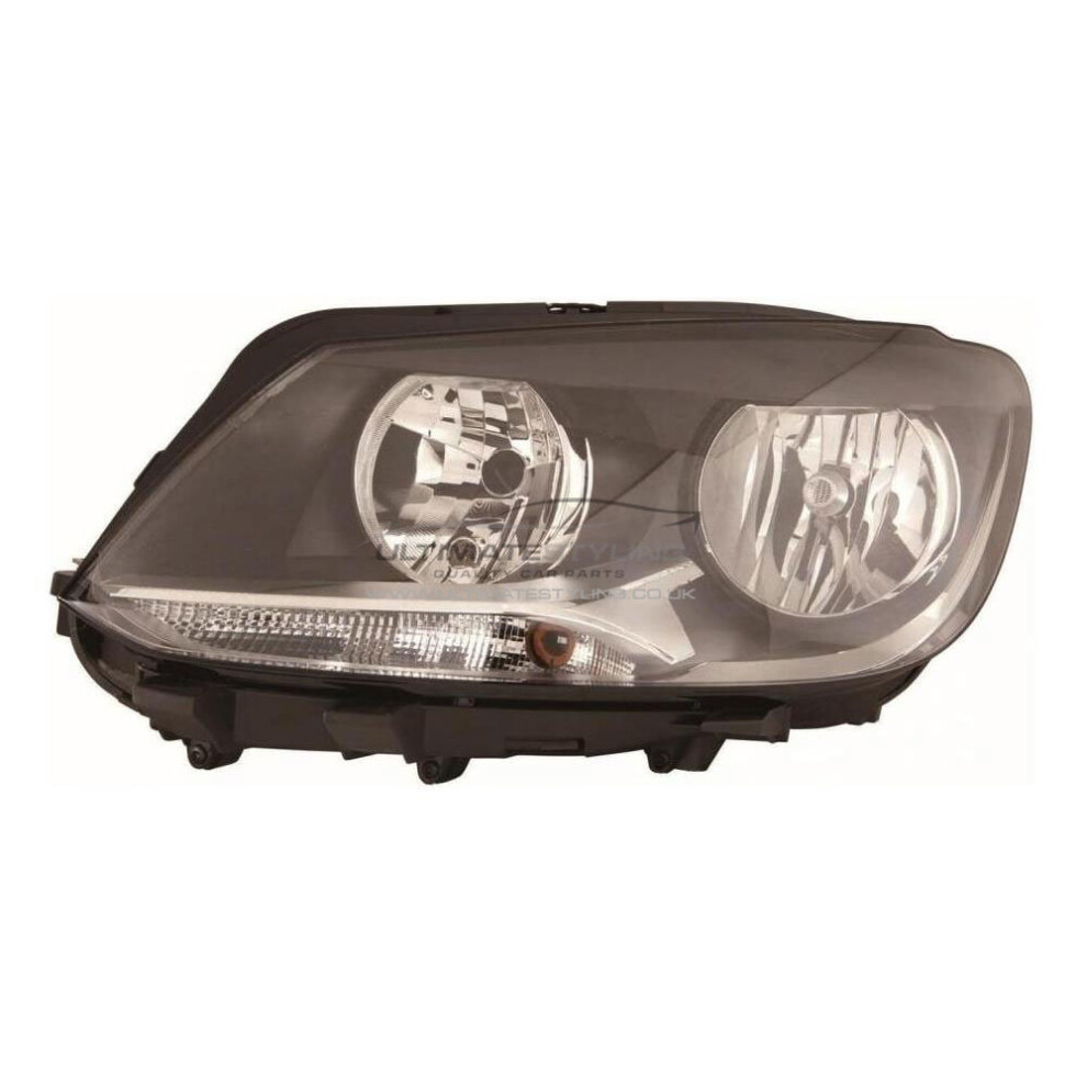 Vw Touran Mk2 9/2010-2015 Twin Reflector Headlight Lamp Passenger Side N/S Black 5057795041706