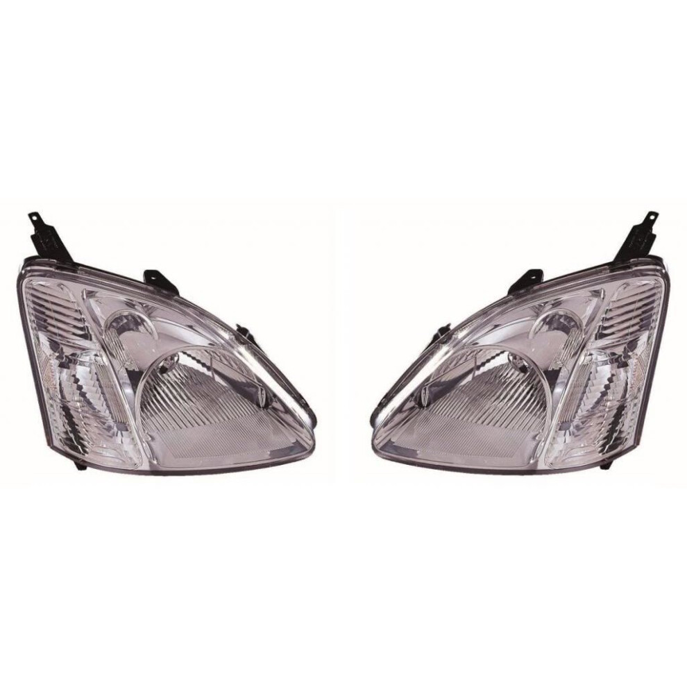Honda Civic Mk7 Hatchback 2001-12/2003 Chrome Headlights Lamps 1 Pair O/S & N/S 5057795024426