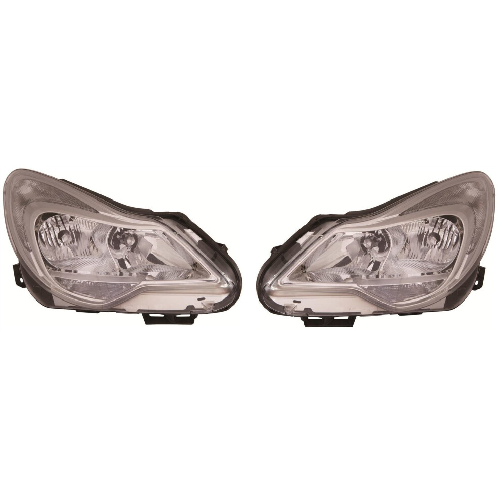 Vauxhall Corsa D Mk3 Hatchback 2011-4/2015 Chrome Headlights Headlamps 1 Pair 5057795029476