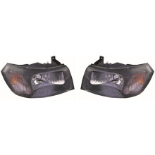 Ford Transit Mk6 Van 2000-2006 Black Headlights Headlamps 1 Pair O/S & N/S