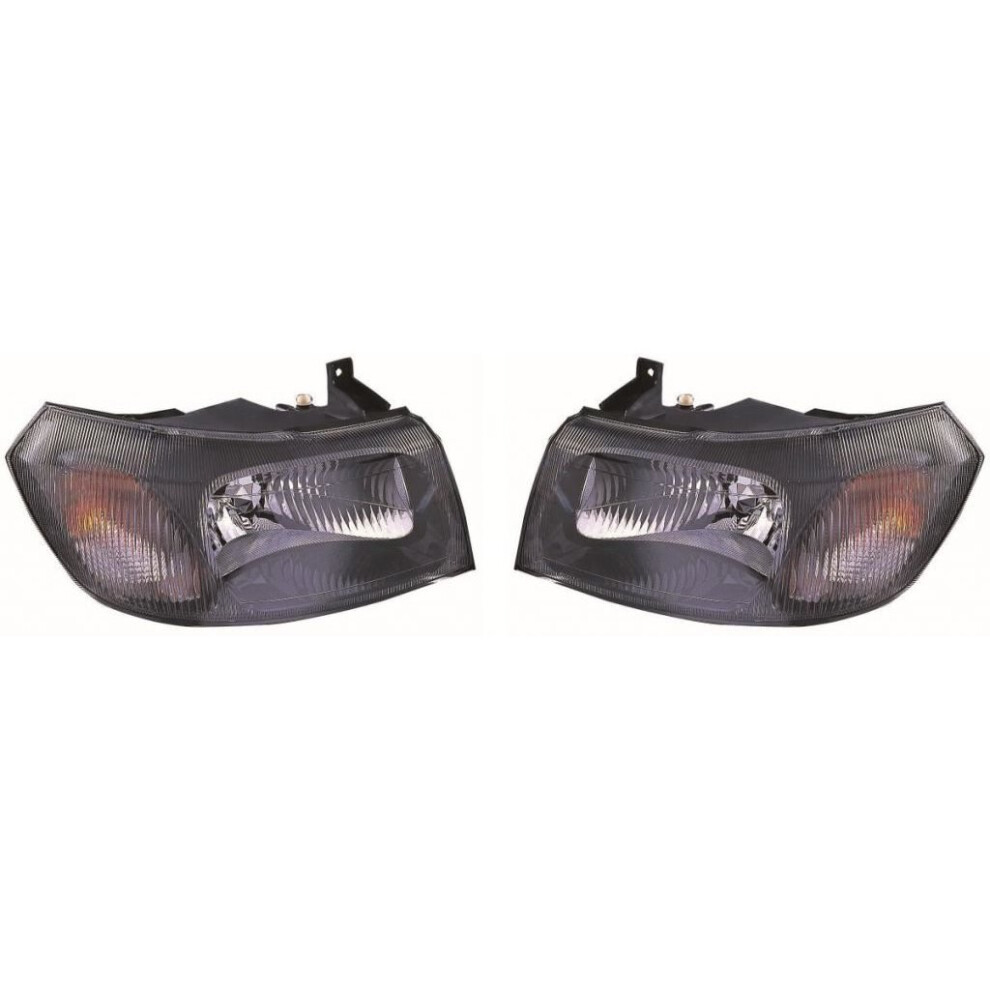 Ford Transit Mk6 Van 2000-2006 Black Headlights Headlamps 1 Pair O/S & N/S