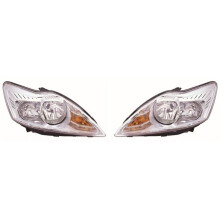 Ford Focus Mk2 Saloon 3/2008-6/2011 Chrome Headlights Headlamps 1 Pair O/S & N/S