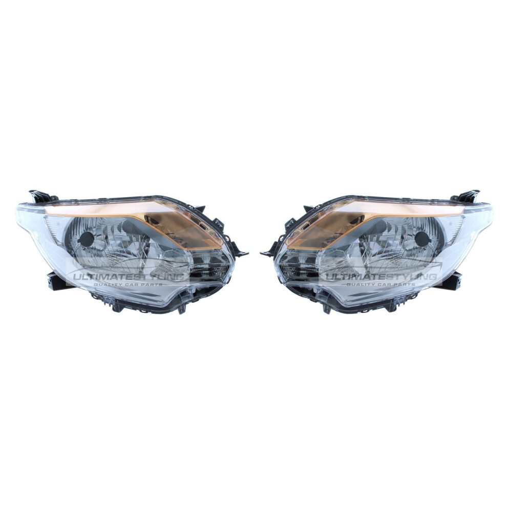 Mitsubishi L200 Pickup 5/2015-> Chrome Inner Headlights Headlamps 1 Pair 5057795039918