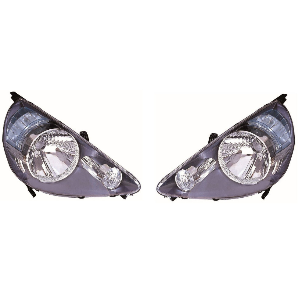 Honda Jazz Mk2 10/2004-2008 Black Inner Headlights Headlamps 1 Pair O/S & N/S