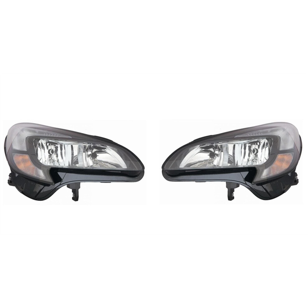 Vauxhall Corsa E Hatchback 10/2014-> Chrome Inner Headlights Headlamps 1 Pair 5057795029650