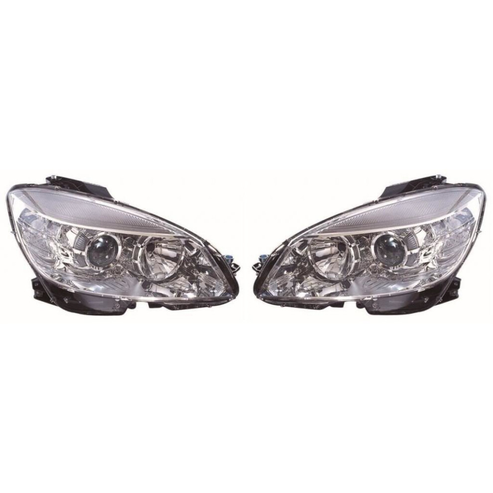 Mercedes C Class S204 Estate 6/2007-6/2011 Headlights Headlamps 1 Pair O/S & N/S 5057795042314