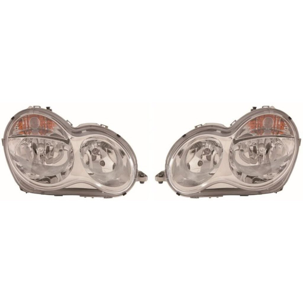 Mercedes C Class W203 Saloon 6/2002-3/2008 Headlights Headlamps 1 Pair O/S & N/S 5057795042383