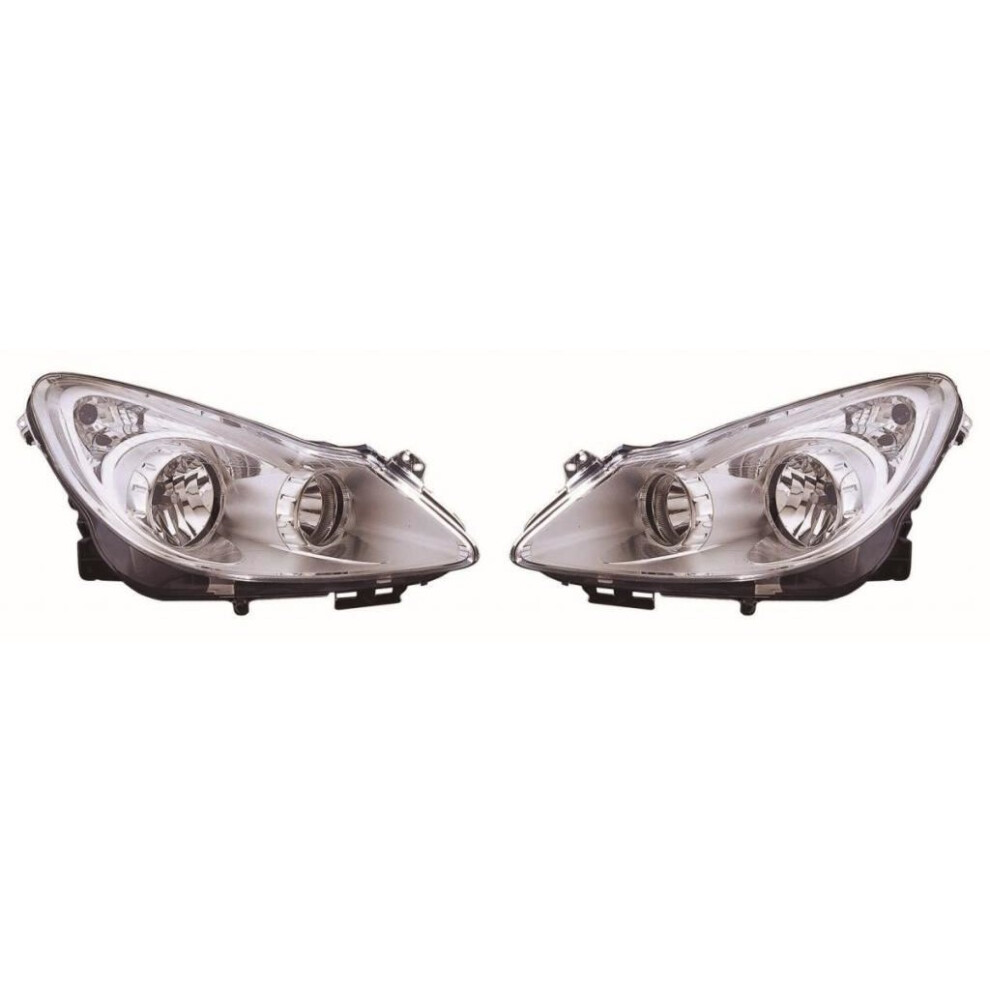 Vauxhall Corsa D Mk3 Hatchback 2006-7/2011 Chrome Headlights Headlamps 1 Pair 5057795030045