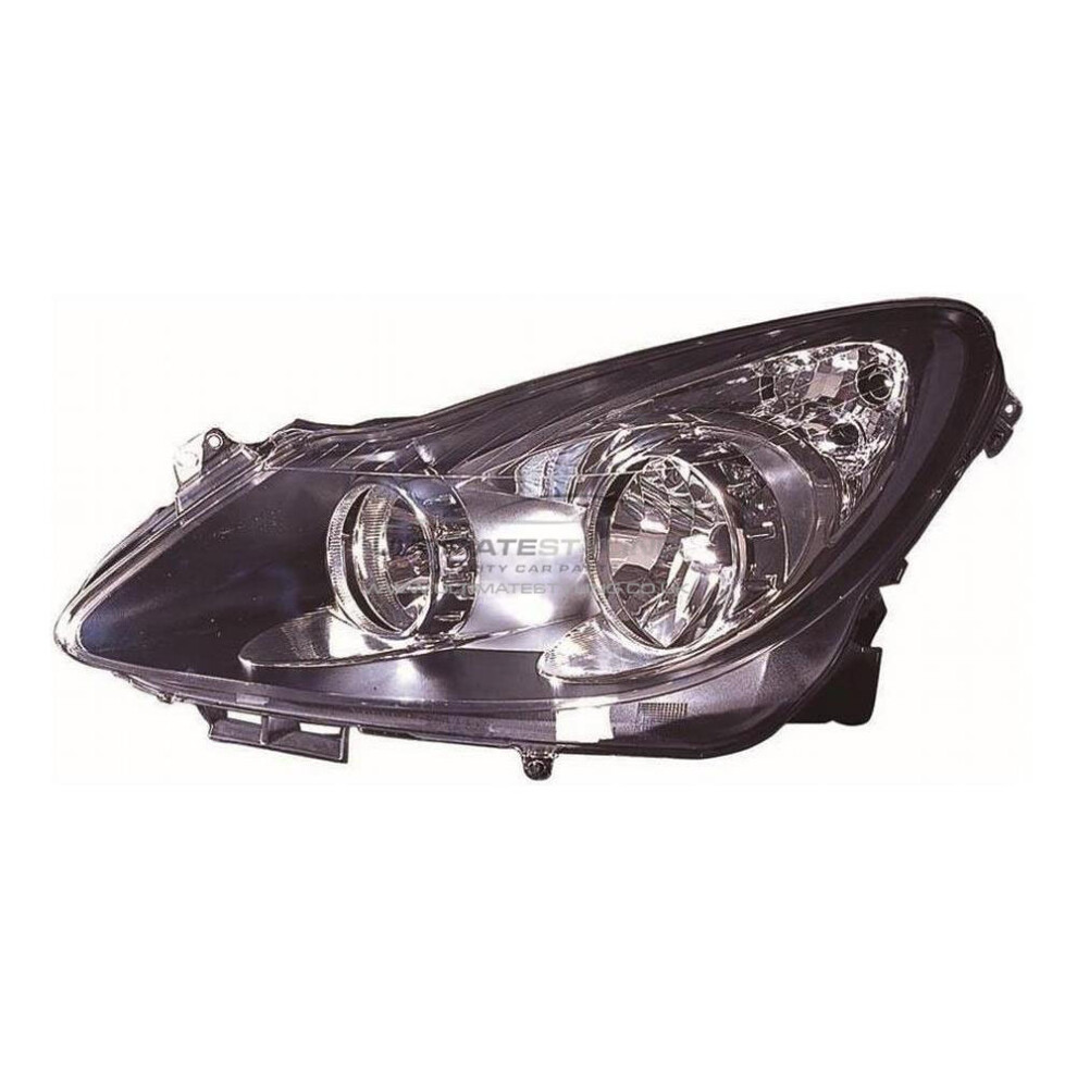 Vauxhall Corsa D Mk3 Hatchback 7/2006-7/2011 Headlight Lamp Passenger Side Black 5057795030090