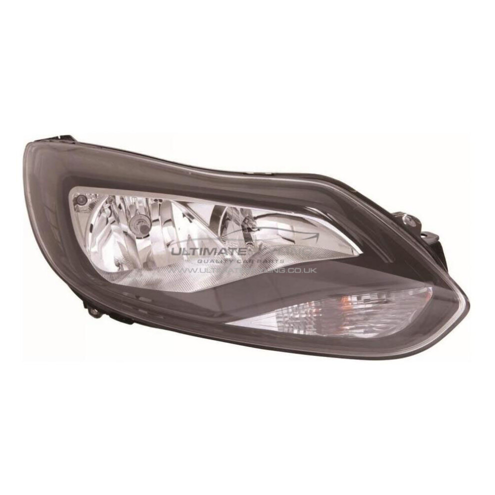 Ford Focus Mk3 Titanium Hatchback 2011-2014 Headlight Lamp Drivers Side Black 5057795027496