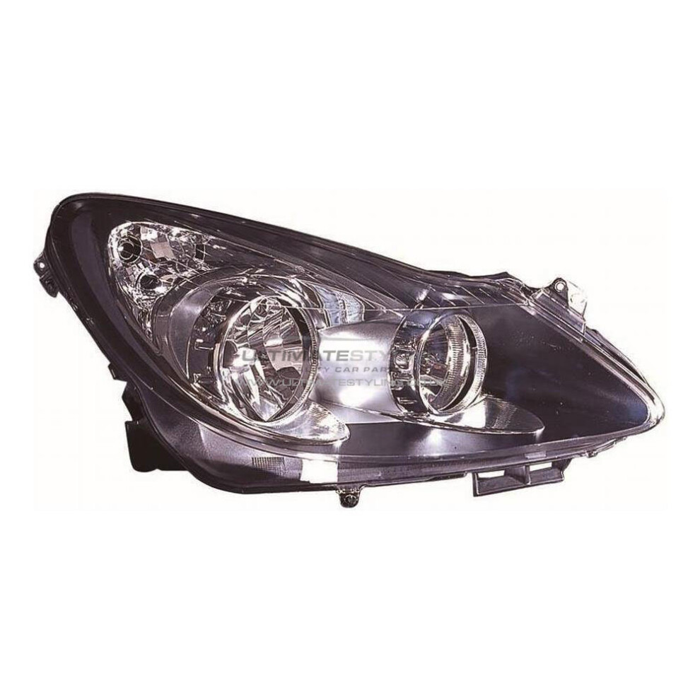 Vauxhall Corsa D Mk3 Hatchback 7/2006-7/2011 Headlight Lamp Drivers Side Black 5057795030083