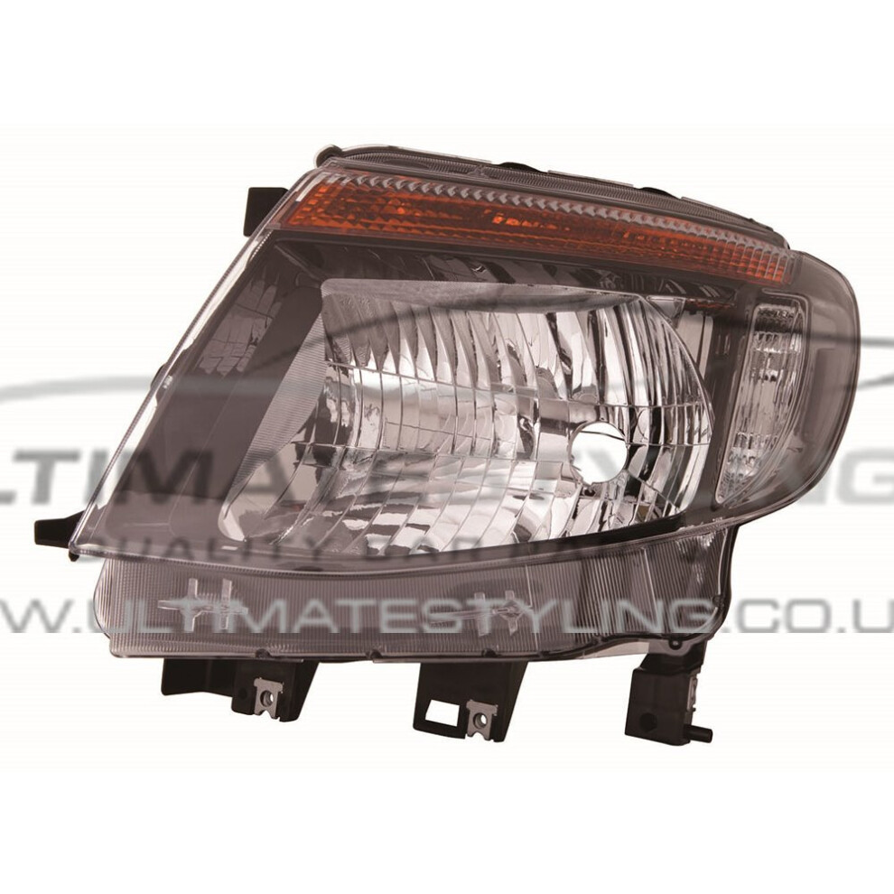 Ford Ranger Mk3 Pickup 8/2011-2/2016 Headlight Headlamp Passenger Side N/S Black 5057795027694