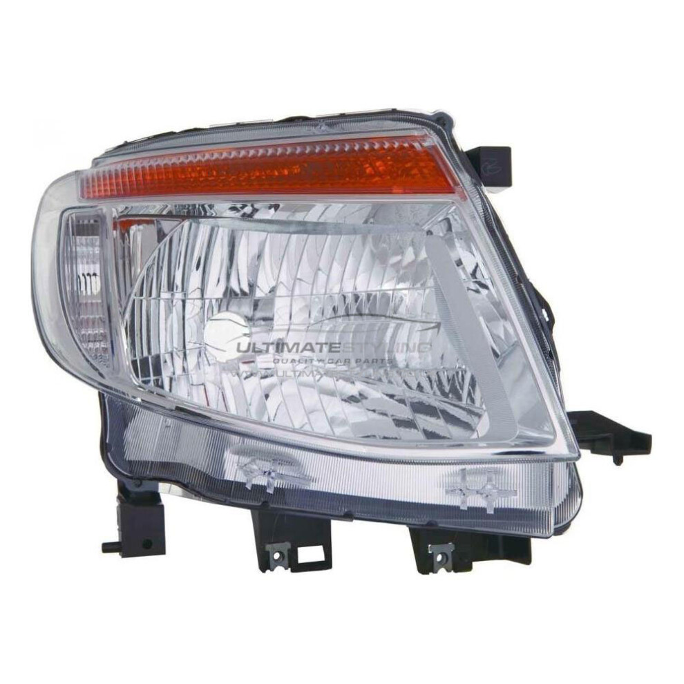 Ford Ranger Mk3 Pickup 8/2011-2/2016 Chrome Headlight Headlamp Drivers Side O/S 5057795027618