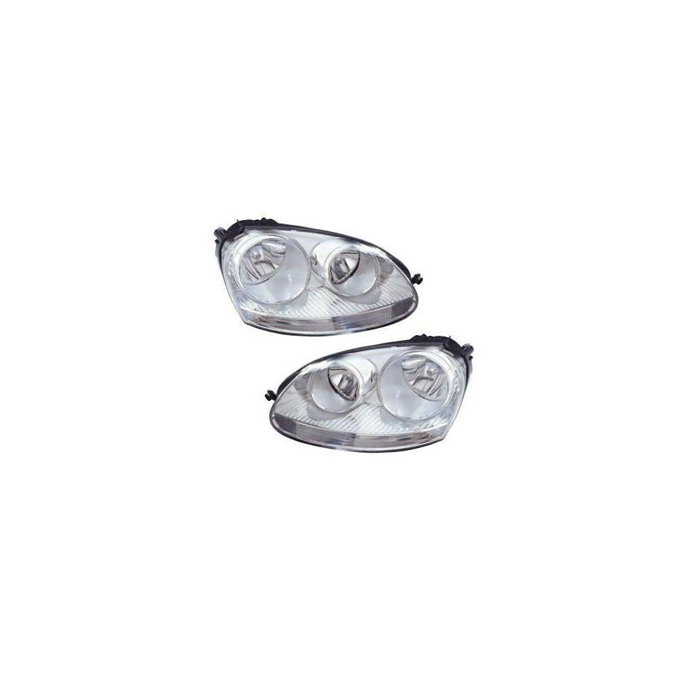 Volkswagen Jetta Mk2 Saloon 2006-9/2011 Chrome Headlights Lamps 1 Pair O/S & N/S 5057795040686