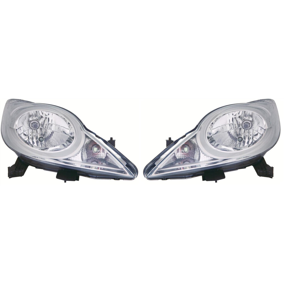 Peugeot 107 Hatchback 3/2012-2014 Halogen Headlights Headlamps 1 Pair O/S & N/S 5057795032988