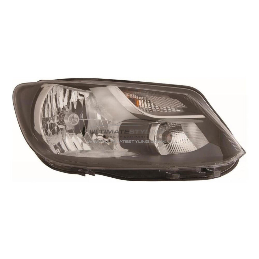 Vw Touran Mk2 9/2010-2015 Single Reflector Headlight Lamp Drivers Side O/S Black 5057795041355