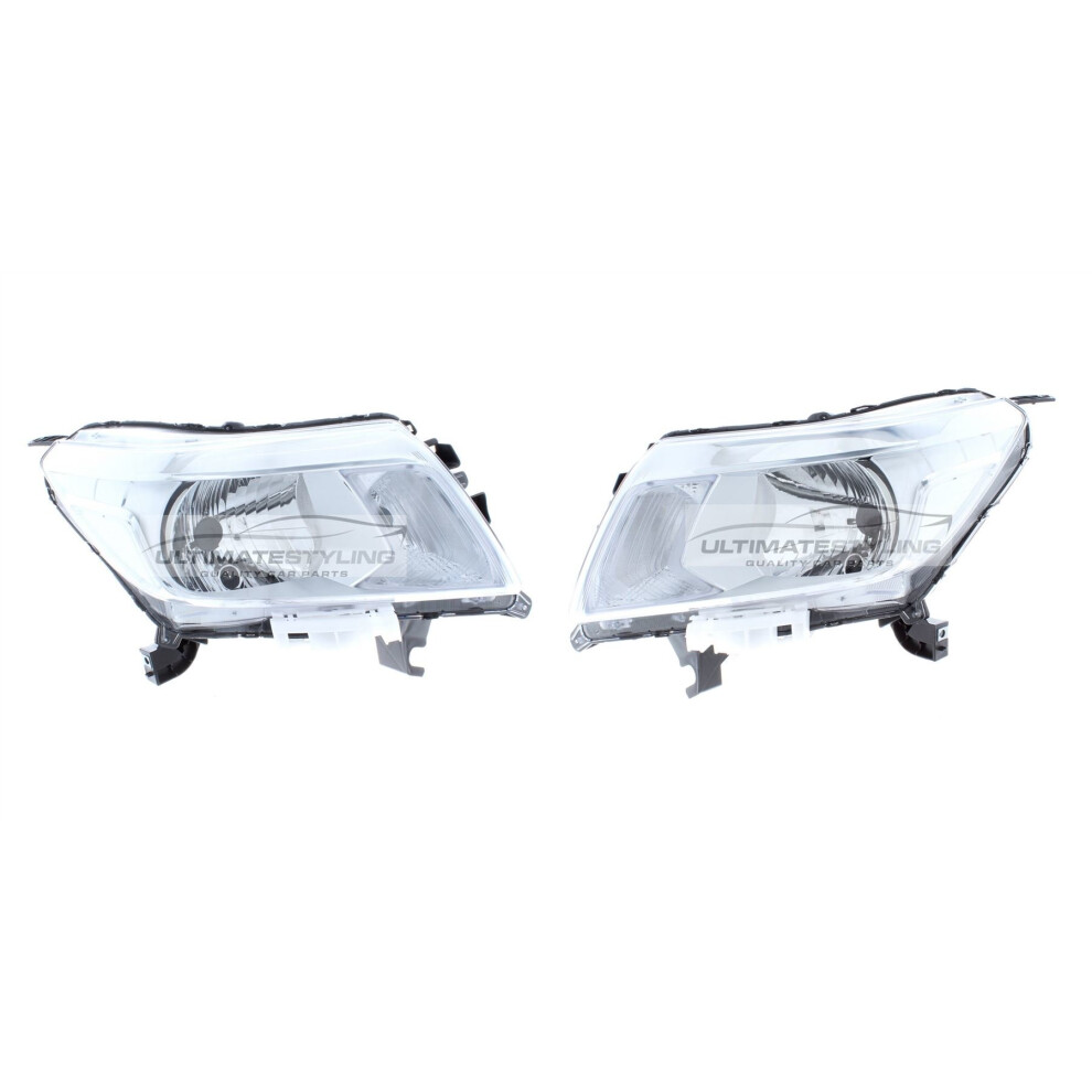 Nissan Np300 Navara Pickup 12/2015-> Chrome Inner Headlights Headlamps 1 Pair 5057795031189