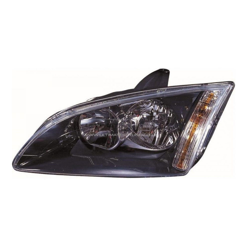 Ford Focus Mk2 Hatchback 2005-5/2008 Headlight Headlight Passenger Side Black 5057795026109