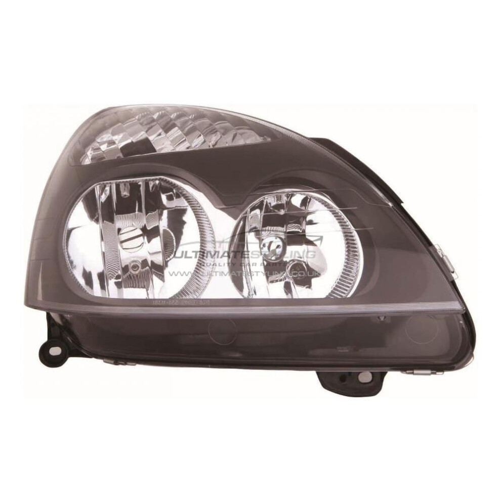 Renault Clio Mk2 Hatchback 4/2001-2005 Headlight Headlamp Drivers Side O/S Black 5057795036504