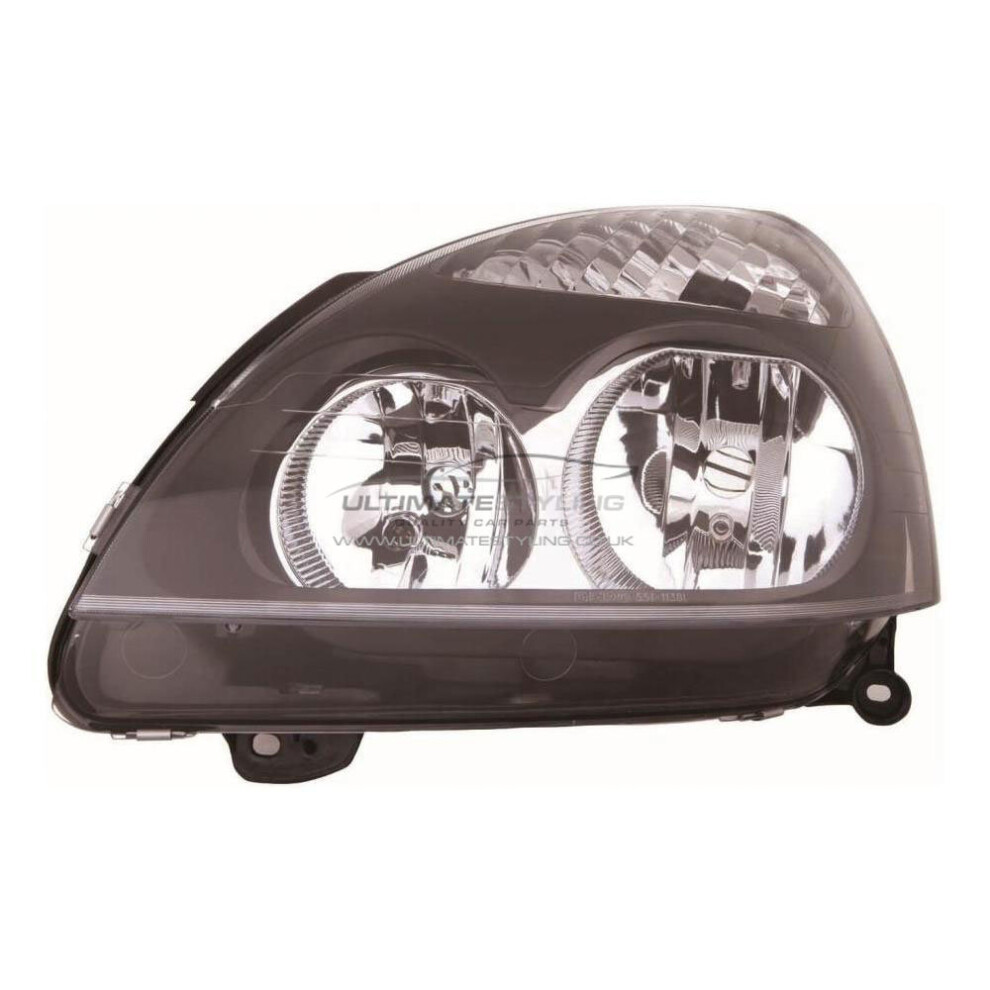 Renault Clio Mk2 Hatchback 4/2001-2005 Headlight Headlamp Passenger Side Black 5057795036511