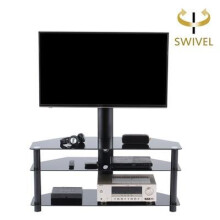 TAVR Universal TV Entertainment Center,Media Towers TV Furniture, Floor Corner 3-in-1 TV Stands with Swivel Height Adjustable TV Mount Bracket