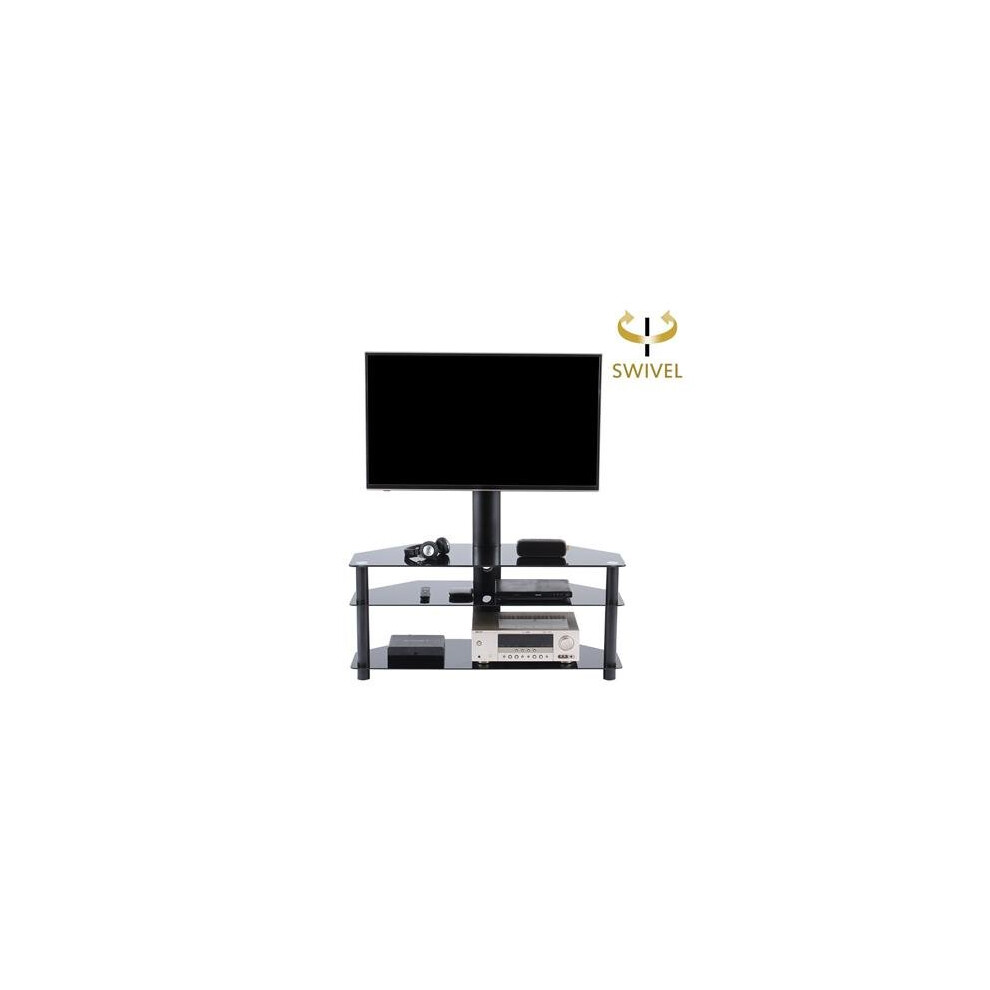 TAVR Universal TV Entertainment Center,Media Towers TV Furniture, Floor Corner 3-in-1 TV Stands with Swivel Height Adjustable TV Mount Bracket