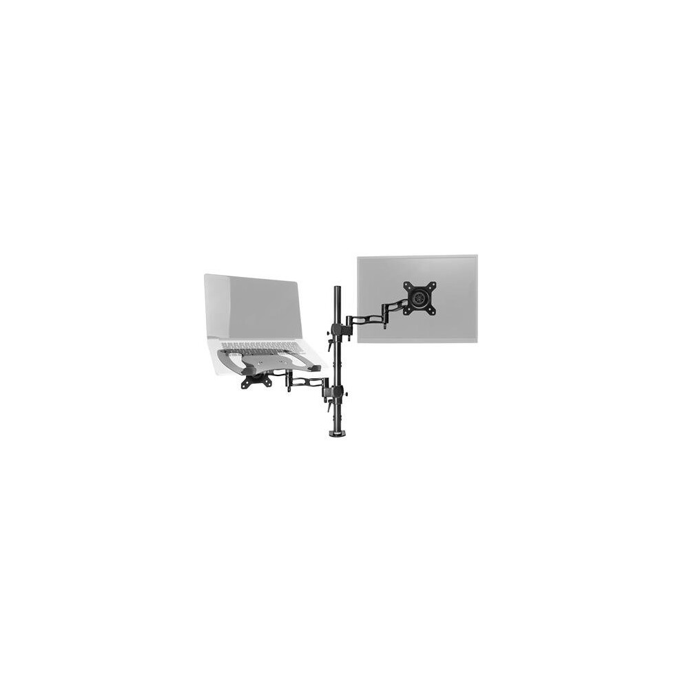 Duronic Dm35l1x1 Single Lcd Led Desk 13'-27' Mount Arm Monitor Laptop Stand Bracket With Adjustibility (Tilt Â±15Â°|Swivel 180Â°|Rotate 360Â°) 5060184208147