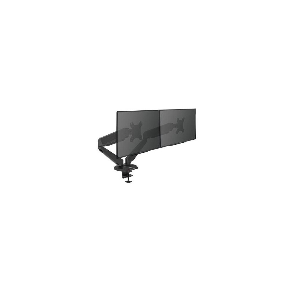 Duronic Dmusb52 Gas Powered Full Motion Double Lcd Led Twin Gas Desk Mount Arm Monitor Stand Bracket With Tilt And Swivel 5060184208505