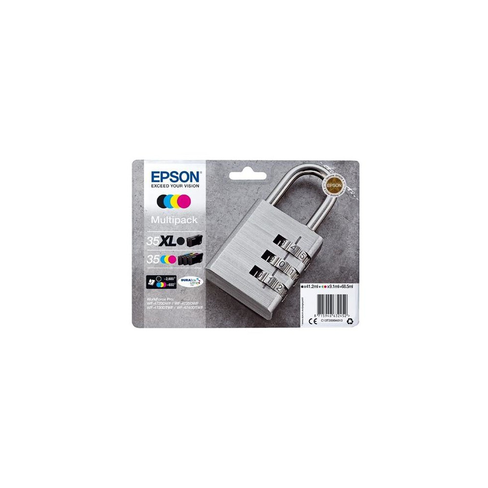 Epson 3535XL Padlock Black Cyan Magenta Yellow High Capacity Ink - Image 7