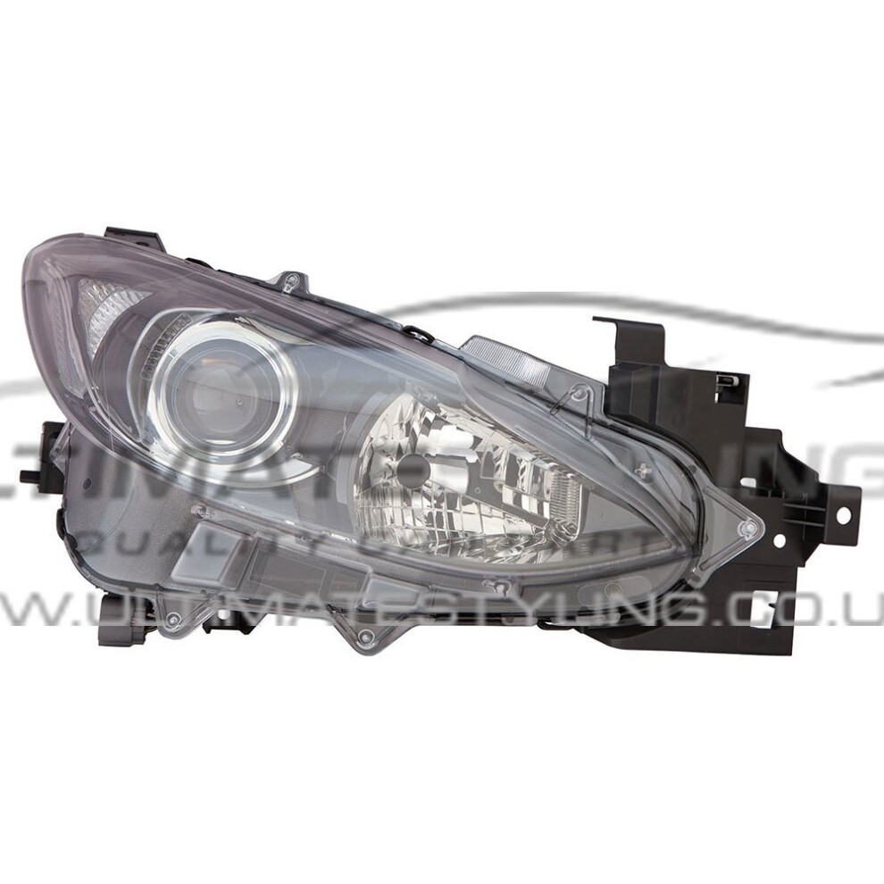 Mazda 3 Mk3 Hatchback 10/2013-12/2016 Headlight Headlamp Drivers Side O/S Black 5057795038461