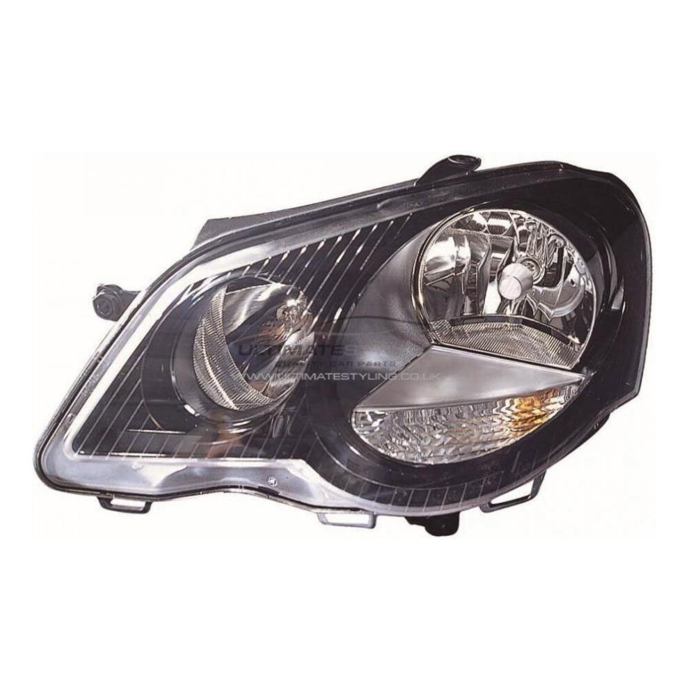 Vw Polo Mk4 Gti 9N3 Hatchback 6/2005-3/2010 Headlight Lamp Passenger Side Black 5057795040860