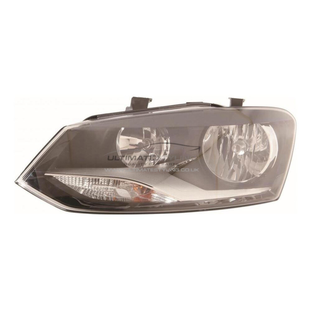 Vw Polo Mk5 6R Hatchback 10/2009-7/2014 Headlight Lamp Passenger Side N/S Black 5057795041164