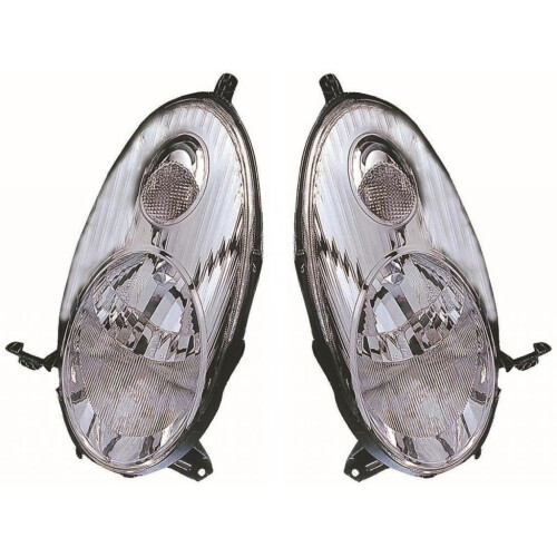 For Nissan Micra K12 Hatchback 2003-2007 Chrome Headlights Lamps Pair O/S & N/S