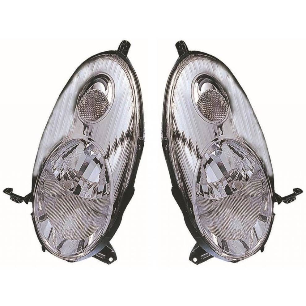 For Nissan Micra K12 Hatchback 2003-2007 Chrome Headlights Lamps Pair O/S & N/S