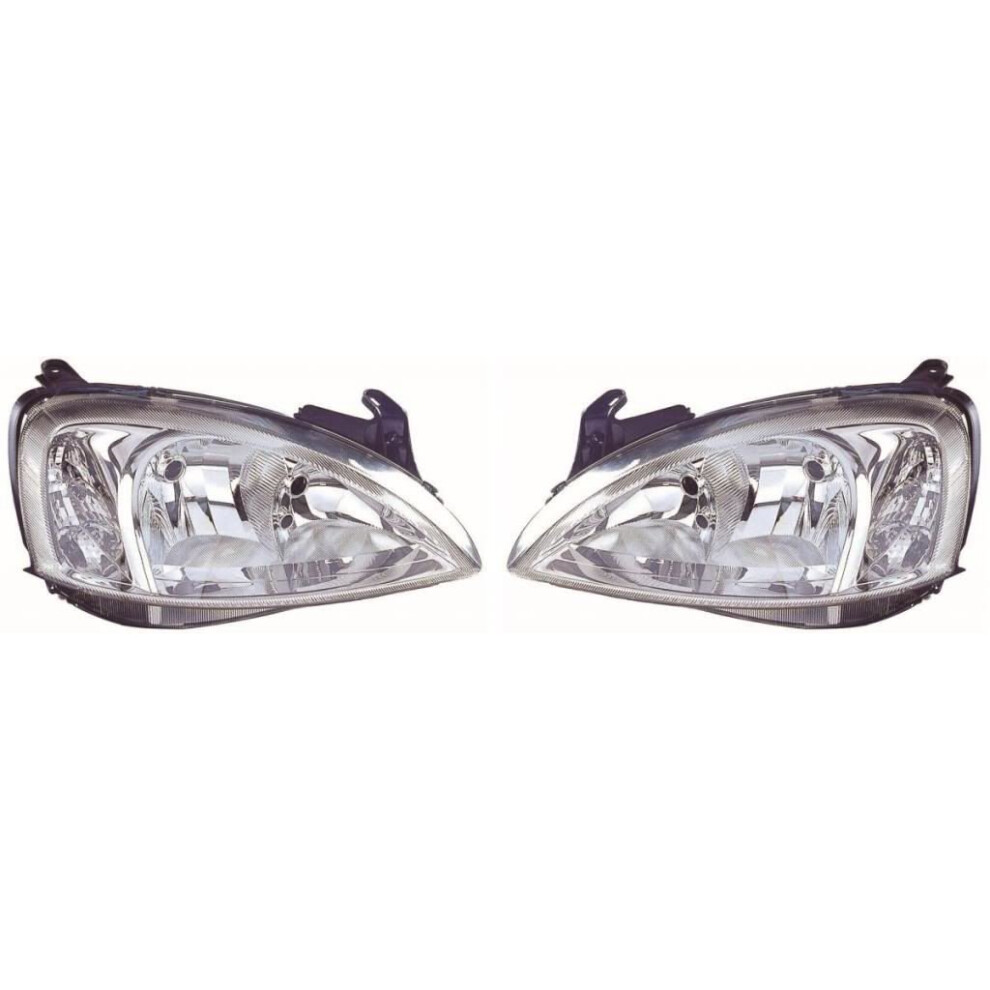 Vauxhall Combo Mk2 (H7/H7) Van 7/2002-2006 Headlights Headlamps 1 Pair O/S & N/S