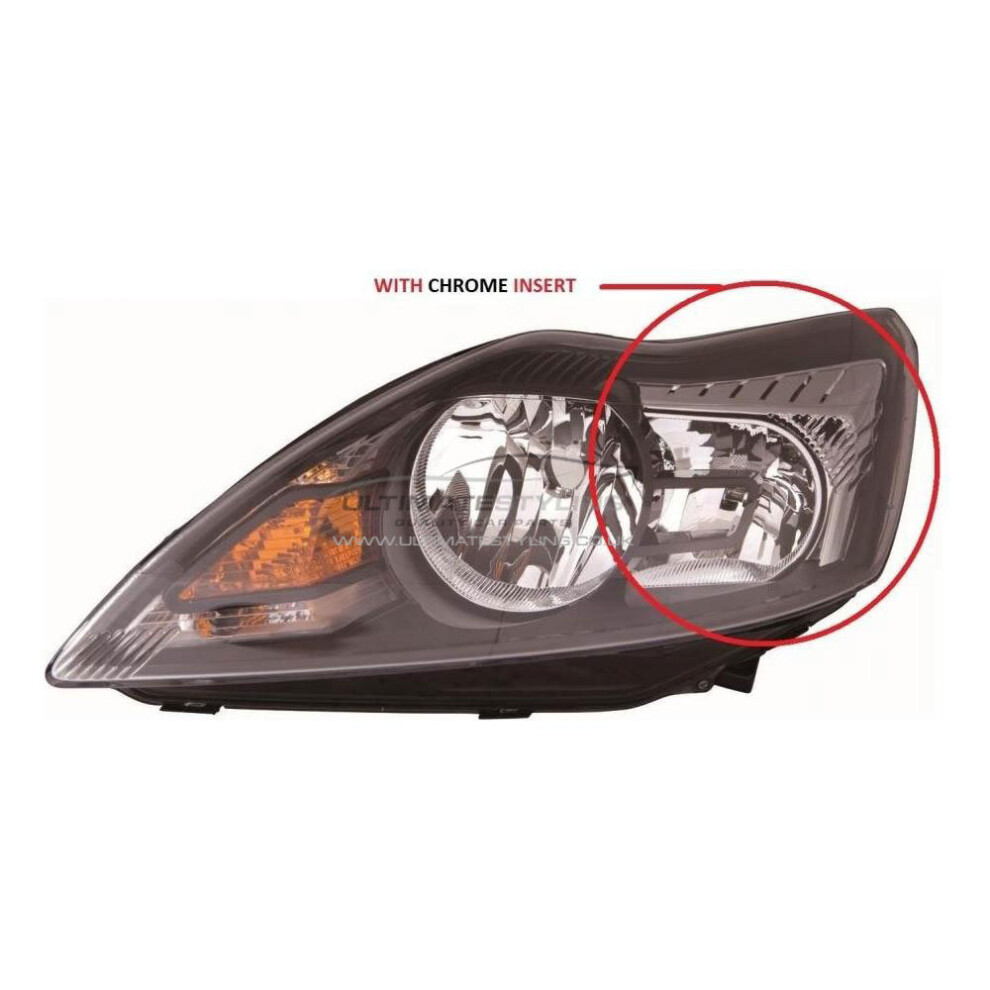 Ford Focus Mk2 Estate 3/2008-6/2011 Headlight Headlamp Passenger Side N/S Black 5057795027267
